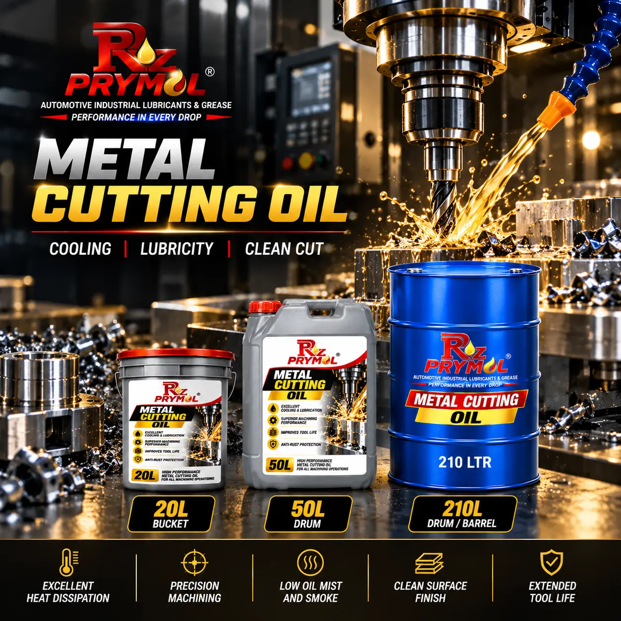 Prymol metal cutting oil pack sizes